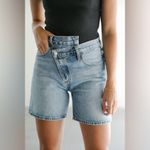 AGOLDE NWOT Criss Cross Denim Shorts Photo 3