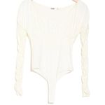 Elodie Ruched Long Sleeve Bodysuit - Ivory Photo 1