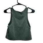 Aerie  OFFLINE Acid Wash Crop Tank Top Green Ribbed Racerback Womens M Photo 2