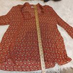 Max Studio  Size Medium M Red Floral Flower Flowy Boho Top Blouse Frilly Chic Photo 1