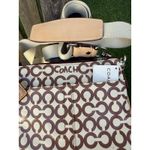 Coach NWT ‎ Brown Coated Canvas Leah Op Art Swingpack 42420 S Photo 4