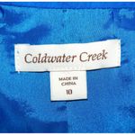 Coldwater Creek Blue Button Up Jacket Size 10 Lined 3/4 Sleeve Pockets Photo 9