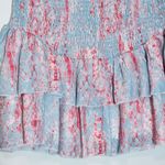 Fanco Smocked Floral Blue and Pink Ruffle Skirt NWT Size Small Floral Mini Skirt Photo 1