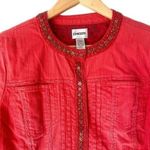 Chico's  Beaded Denim Blazer Jacket Photo 1