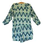 J.Crew Ikat Print Long Sleeve Drawstring Waist Romper Blue White Sz L Cotton Photo 7