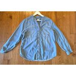 Chico's Tencel Lyocell denim button front long sleeve blouse 2 Photo 7
