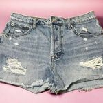 Gap Denim 3" High Rise Shorts Destroyed Cut Off Bootie Shorts Button Fly Sz 26 Photo 0
