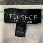 Topshop Field Embroidered Floral Blouse Top Linen White Tie Sleeves Size 12 L Photo 8