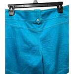 Cache  Turquoise Blue Skort Skirt Short Zippers Pockets Self Belt Stretch Sz 2/4 Photo 5