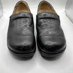Alegria ‎ Black Leather Rose Embossed Slip On Clogs Comfort Shoes Size 40 Photo 2