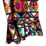 Y2K Peplum Going Out Geometric Patterned Cut Out Back Top Medium DEB Orange Photo 7