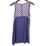 Pink Rose  Blue Patterned Sleeveless‎ Top Small Photo 1