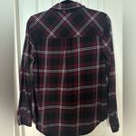 LA Hearts  Flannel Shirt Women's Medium Burgundy Black Plaid Long Sleeve Pacsun Photo 7