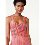 Scoop NYC Micro Stripe Midi Dress Pink Size L Photo 2