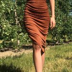Striped Ruched Bodycon Midi Dress Multi Size XS Photo 3