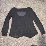 Tart Black Textured Long Sleeve Asymmetric Hem Sweater Top Evening Casual Photo 6