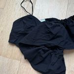 ZARA  Black Ruffle One Shoulder Crop Top Size Small blouse Fun Feminine Going Out Photo 1
