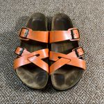 BIRKENSTOCK BIRKIS NEPAL SANDALS ORANGE Criss Cross Straps Sz 36 Casual Comfy Photo 5