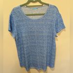 J. McLaughlin  Blue Print‎ Lightweight Linen Top Sz Large Photo 0