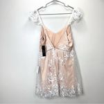 Lulus NWT  Twirl the Night Away White Embroidered Lace Mini‎ Skater Dress LARGE Photo 6