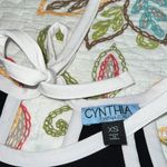 Cynthia Rowley  women's size XS halter tank black white contrast tie close back Photo 4