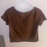 Hollister Crop Top Womens M Brown Easy Flyaway Shirt Short Sleeves Photo 1