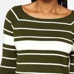 Pink Clover New  Curved Hem Striped Sweater Valencia Olive Green Ivory Size XL Photo 1