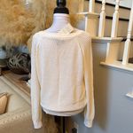 Mango Relaxed Fit Waffle Knit Crewneck Sweater Cream White Size Medium Photo 3