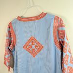 Gretchen Scott Designs Blue Striped Odessa Embroidered Tunic Dress With … Size L Photo 4