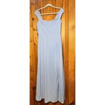 SheIn Bridesmaids Dress L Blue Belle Off Shoulder Slit Thigh Gown MOH OC4A Photo 4