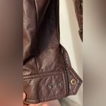 JouJou Juniors Jacket
Vegan Faux Leather Knit Hood Motorcycle Jacket
Size L Brown Size L Photo 4