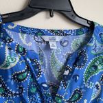 Croft & Barrow Croft & Borrow Splitneck Shirtdress- Blue Paisley Photo 4