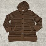 Habitat  Jacket Womens Medium Cardigan Hooded Brown Black Striped Pockets Photo 0