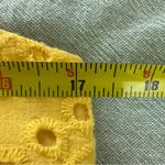 7 For All Mankind  Women's Yellow Eyelet Cropped 100% Cotton Tank Size L Photo 6