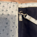 Merona  light blue faux ostrich look crossbody envelope bag removable strap EUC Photo 12