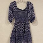 Bell by Alicia Bell Magnolia Dress Womens Medium Blue Boho Geometric Short Sleev Photo 4