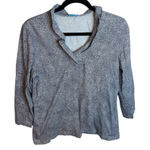 J. McLaughlin  Navy Blue Speckled Durham Ruffle Top Photo 0