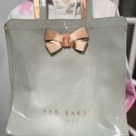 Ted Baker Grey Glossy Large Icon Tote Bag with Rose Gold Bow Detail Photo 5