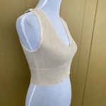 NIKIBIKI women S v-cut ribbed crop tank top cream Photo 3