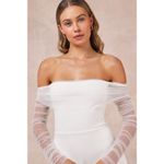 NWT Lulus Beautifully Beloved White Mesh Off Photo 2