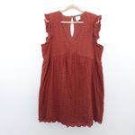 Knox Rose  Womens Dress‎ Size XXL Rust Eyelet Ruffle Sleeve Boho Fall Cottagecore Photo 1
