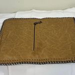 Women's Tan Clutch Bag with Silver Chain Detail Photo 3