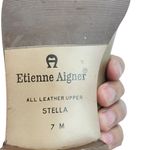 Etienne Aigner 90s Gold Leather Loafers Sz 7M Photo 9