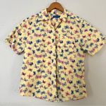 Karen Scott π¦ Sport Vintage Yellow Butterfly Short Sleeve Button Down Shirt Photo 0