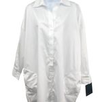 Norma Kamali Super Oversized T-Shirt Shirt Dress White Cotton XS Photo 7