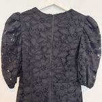 Mango Katri Puff Sleeve V-Neck Floral Lace Overlay Mini Dress Mng Black Size 4 Photo 6