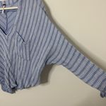Free People Morning Striped Dolman Top Size Small Blue Minimal Beach Blue Fall Photo 4