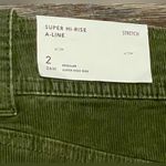 American Eagle AE Super Hi-Rise A-Line Green Corduroy Mini Skirt - Sz 2 -NWT Photo 7