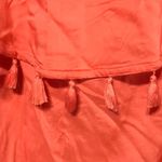 a.n.a BoHo Style off the shoulder  tassel top in coral orange Sz Medium Photo 4