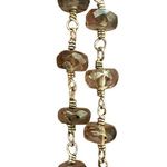 Smoky Quartz Beaded Necklace with Dark Pearl Acorn Pendant Photo 8